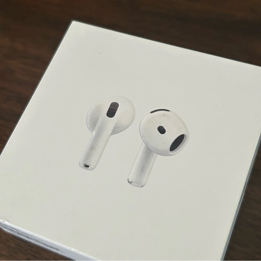 EMPTY Apple Airpods 4 Box with Papers White and Silver